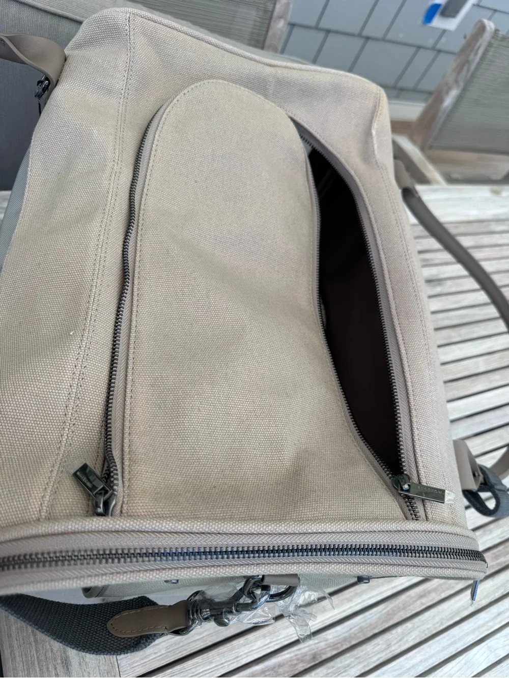 Neutral Taupe Pet Carrier Bag with Clear Window - Dog or Cat Travel Bag NWT